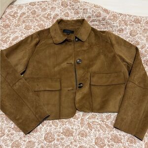 Zara Tan Suede Utility Jacket never worn